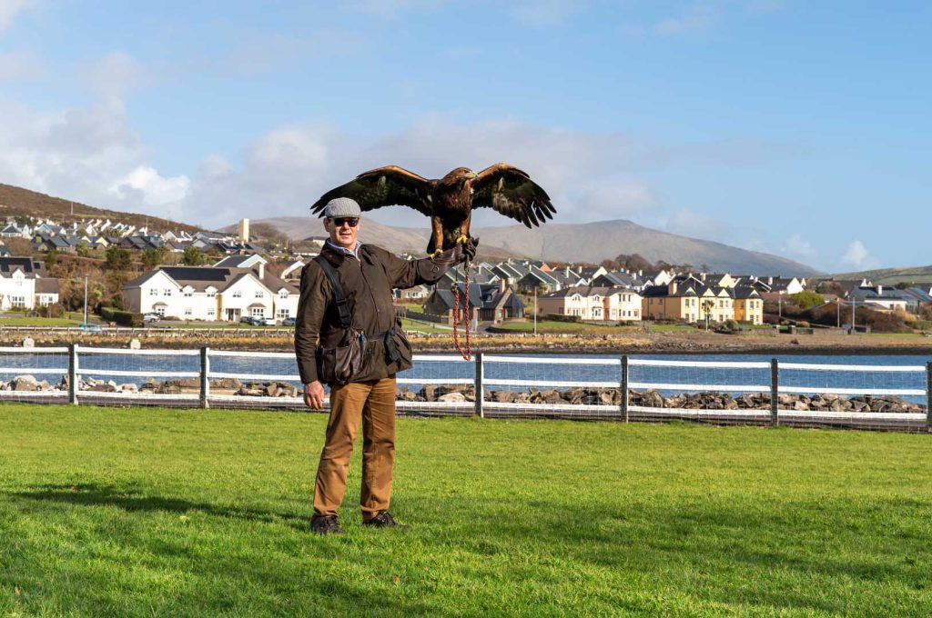 Posing with a bird