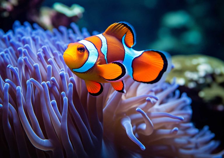水族館で泳ぐ色とりどりの魚